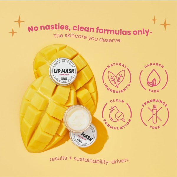 100% Natural Lip Butter Sleeping Lip Mask, Overnight Lip Moisturizer and Conditioner for Dry Lips. Intensive Lip Balm and Lip Therapy Skin Care with Mango butter (Original All Nighter) - Image 3