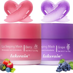 2 Pcs Lip Sleeping Mask, Lip Mask Overnight Hydrate Repair Sleeping Lip Mask, Moisturizing Lip Balm Lip Care Anti Dry Cracked Lip Cream, Lip Scrubs Exfoliator Reduce Lip Lines