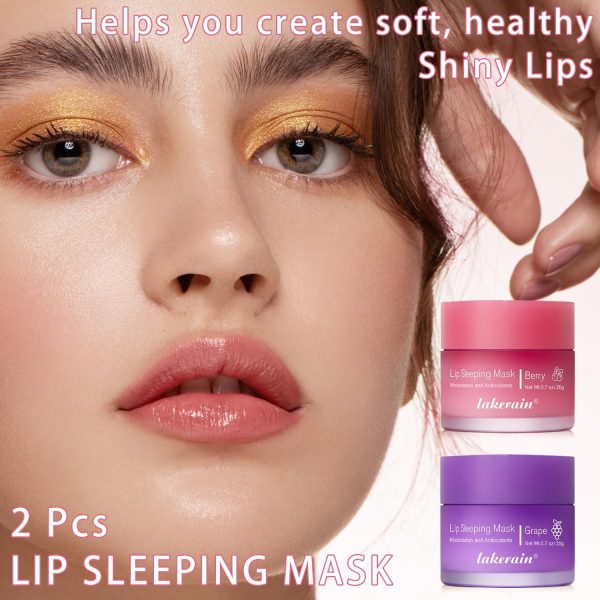 2 Pcs Lip Sleeping Mask, Lip Mask Overnight Hydrate Repair Sleeping Lip Mask, Moisturizing Lip Balm Lip Care Anti Dry Cracked Lip Cream, Lip Scrubs Exfoliator Reduce Lip Lines - Image 2