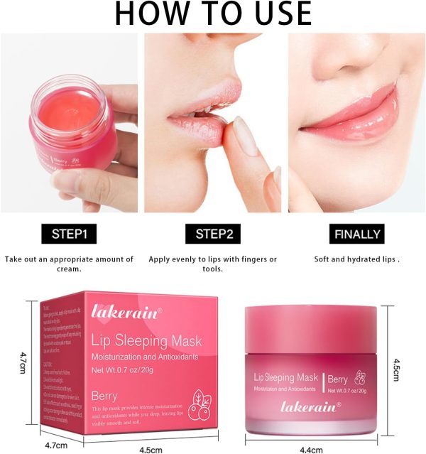 2 Pcs Lip Sleeping Mask, Lip Mask Overnight Hydrate Repair Sleeping Lip Mask, Moisturizing Lip Balm Lip Care Anti Dry Cracked Lip Cream, Lip Scrubs Exfoliator Reduce Lip Lines - Image 7